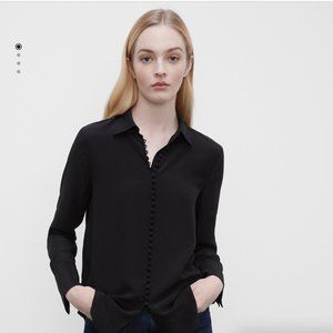 Club Monaco Helek Silk Shirt (Black) Size Small